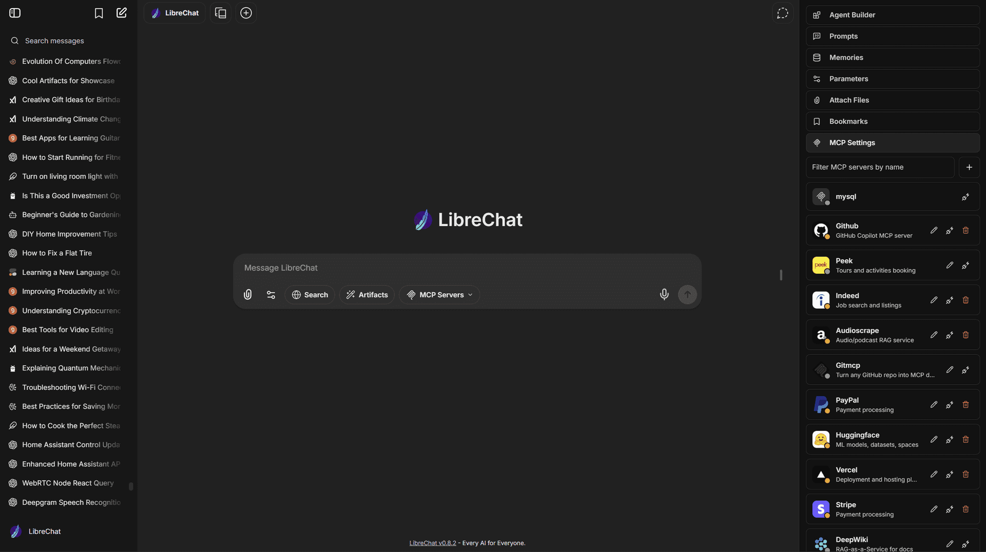 LibreChat interface preview. White-labeled AI chat deployment