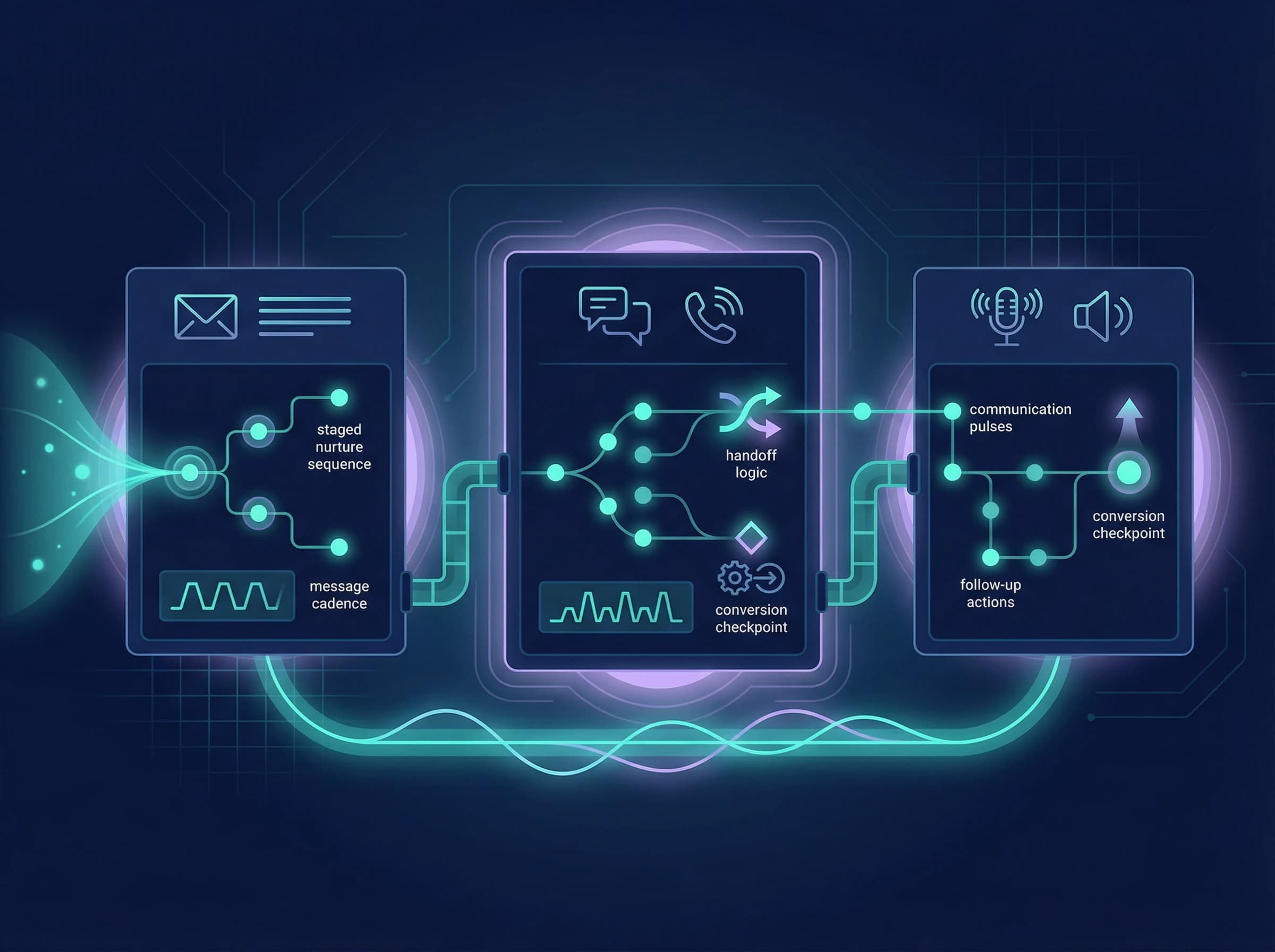 Revenue nurture automation sequence illustration