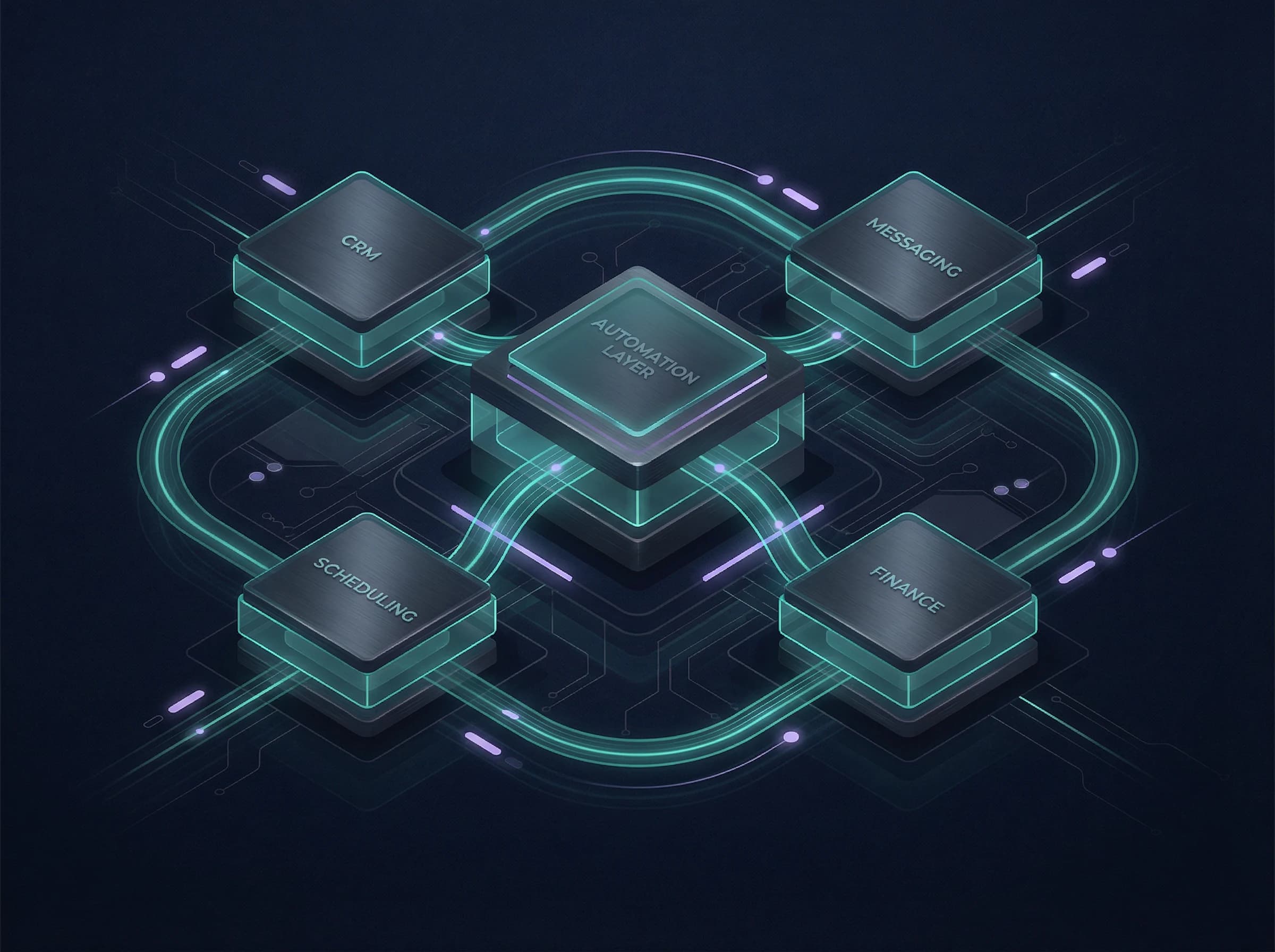 Connected software stack architecture illustration
