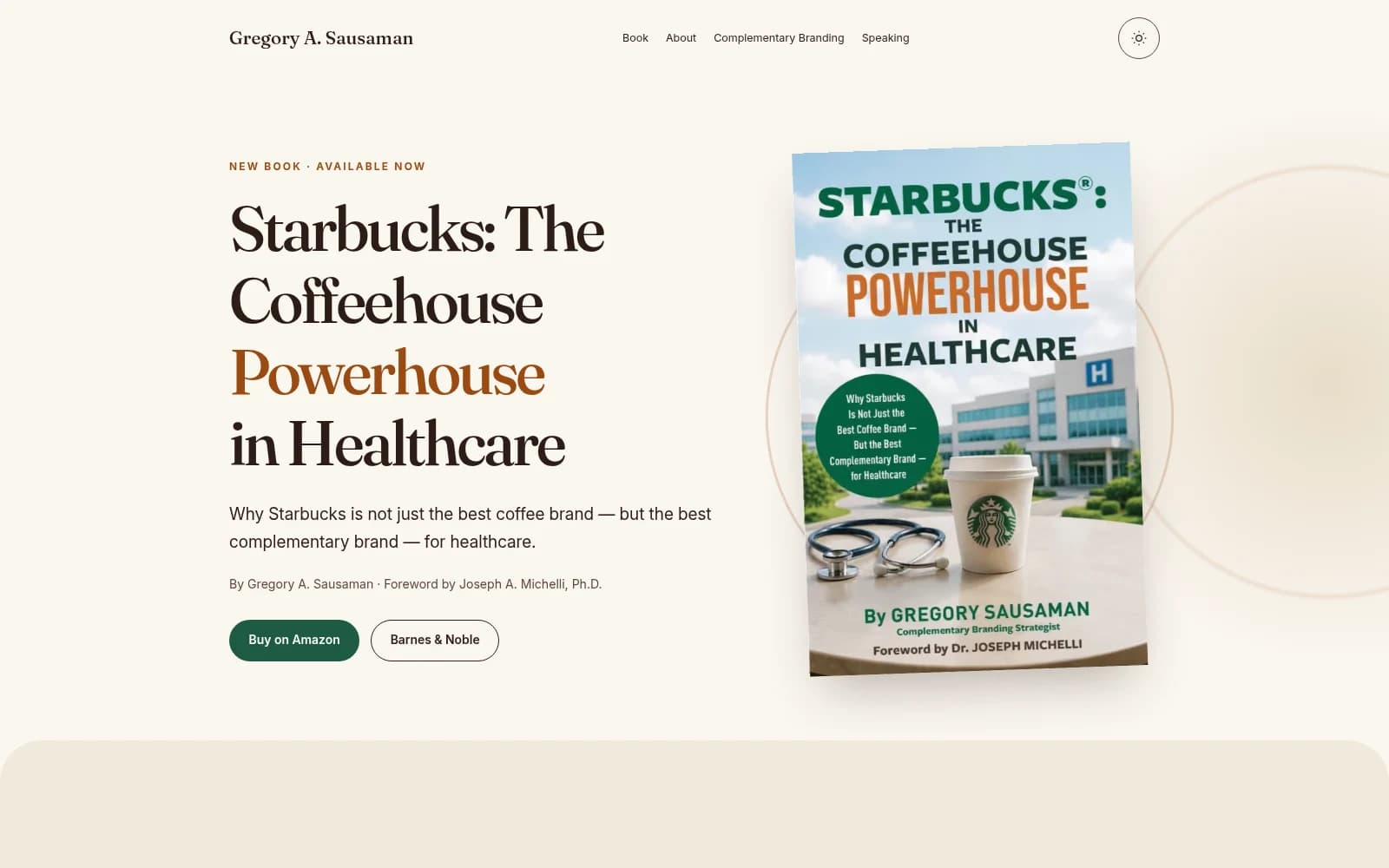 Author & Book Website — Live Gregory A. Sausaman author website, captured October 2026.