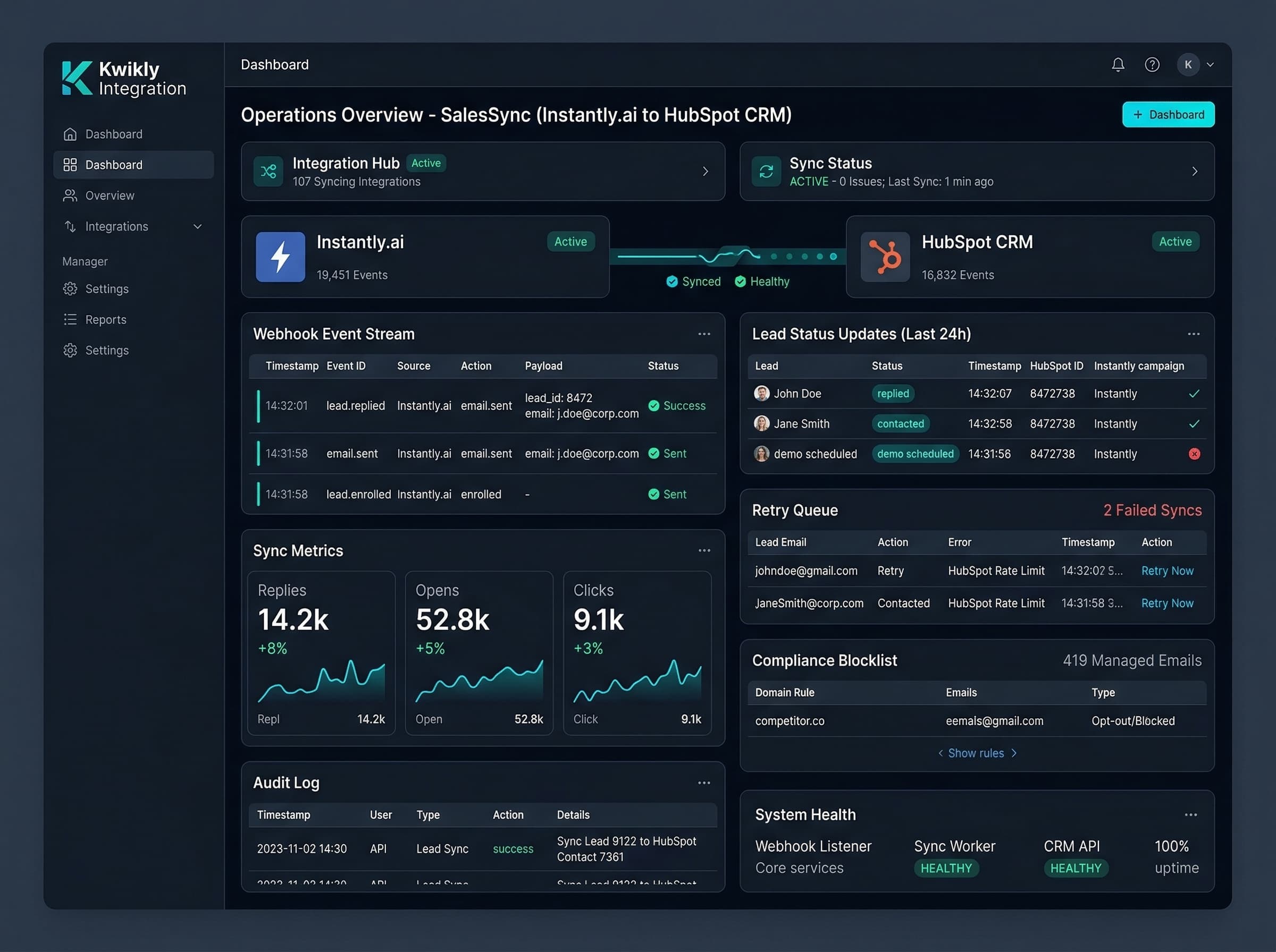 Instantly.ai ↔ HubSpot Integration preview