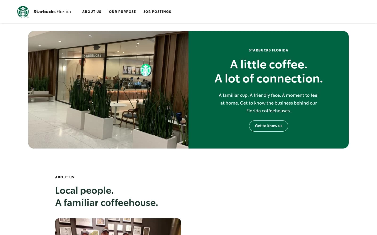 Licensed Operator Brand Website — Live Starbucks Florida website, captured October 2026.